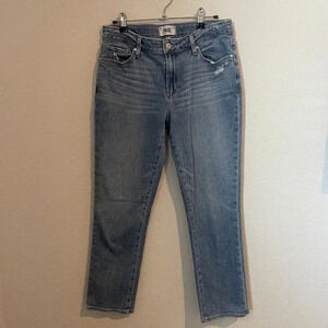 Paige Brigitte Womens Boyfriend Skinny Mid Rise Distressed Jeans Size 28